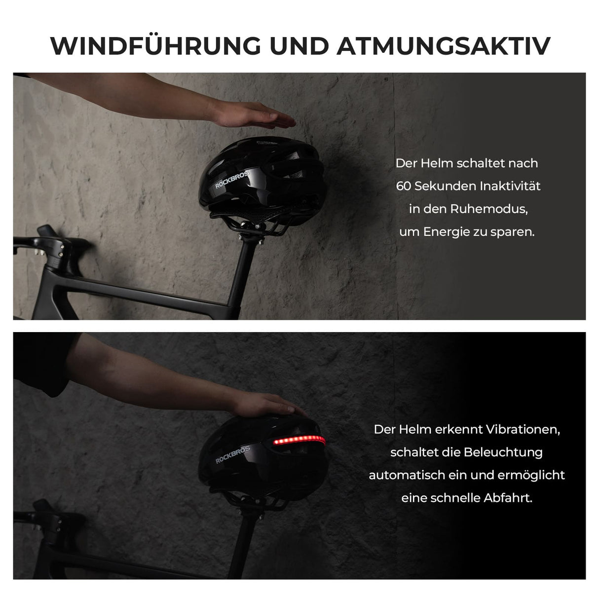 Smart Fahrradhelm mit Licht