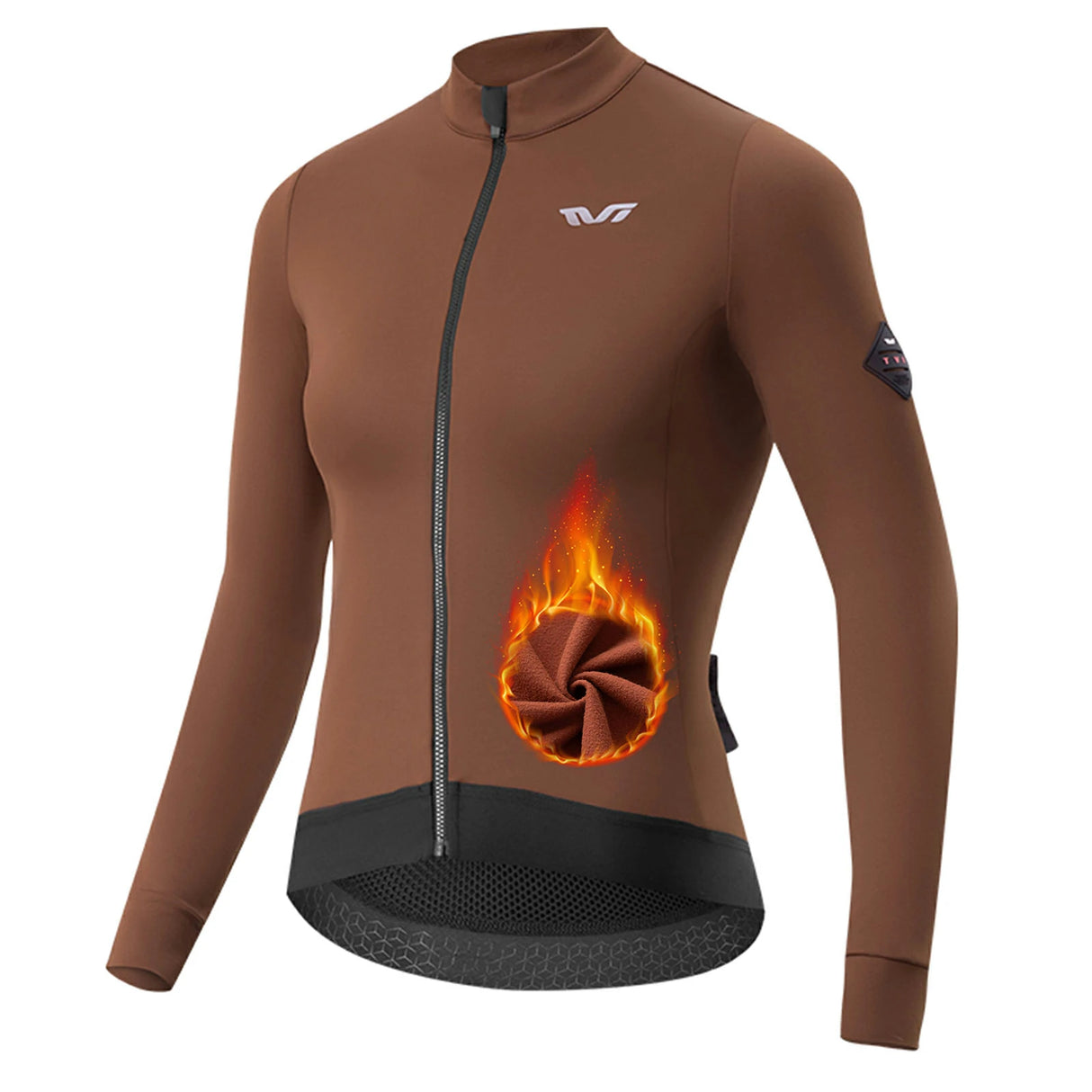 TVI Damen-Radtrikot mit langen Ärmeln – warmes und atmungsaktives Radsporttrikot