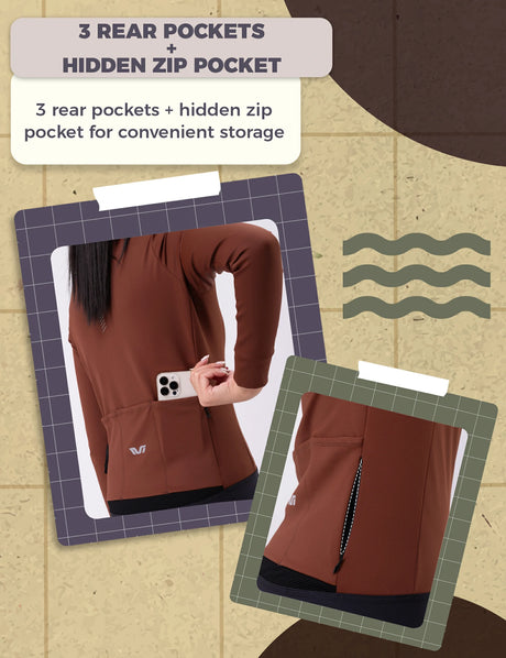 TVI Damen-Radtrikot mit langen Ärmeln – warmes und atmungsaktives Radsporttrikot