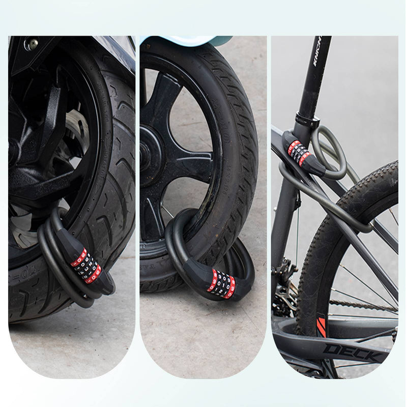 Load image into Gallery viewer, ROCKBROS bicycle lock with 5-digit numerical code made of PVC and steel
