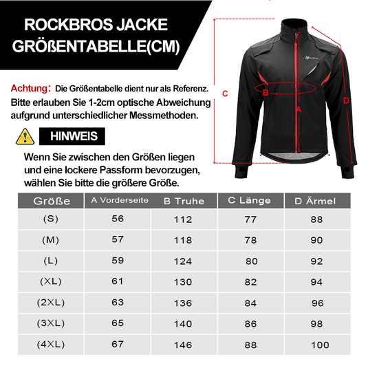 ROCKBROS Winter Jacke / Hose Herren Radsportanzug Schwarz S-4XL