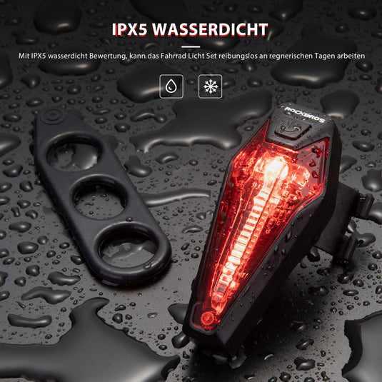 ROCKBROS LED hinten Fahrradlicht Aufladbarer IPX5 Wasserdicht – ROCKBROS-EU