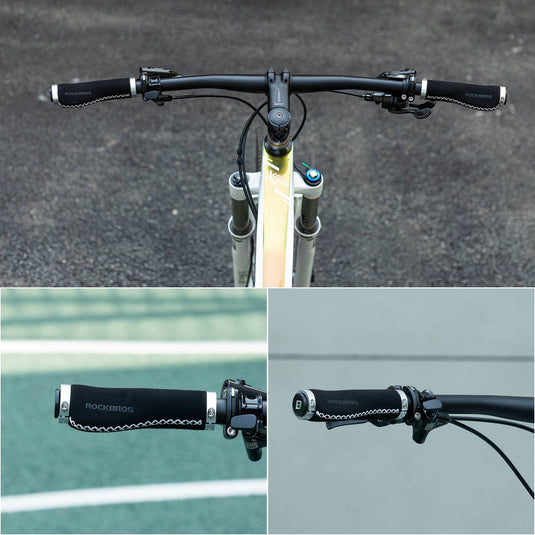 ROCKBROS Fahrradgriffe Ledergriffe für Lenker mit 22,2 mm Durchmesser