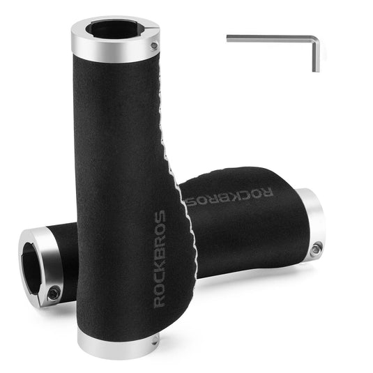 ROCKBROS bicycle grips leather grips for handlebars with a diameter of 22.2 mm