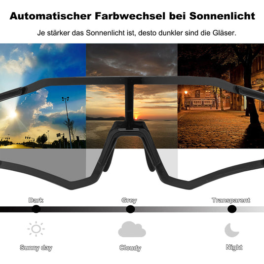 ROCKBROS Photochrome Radsport Brille mit UV400 Schutz – ROCKBROS-EU