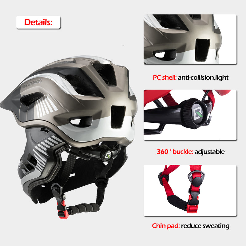 Load image into Gallery viewer, ROCKBROS children&#39;s helmet integrated bicycle helmet with removable chin guard
